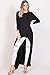 Annabelle 3/4 Sleeve High Low Casual Long Maxi Tunic Tops Black Large X-Large T1022C