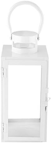 TZINSUN Metal&Glass Hanging Decorative Candle Lantern Tealight Candle Holder Ideal Gift for Festivities,Parties,Weddings,SPA Setting?White?