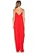 May&Maya Women's Low V-Neck and Low V-Back Maxi Dress (XXXL, Red)