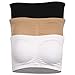 Time and River Padded Bandeau Strapless Bra Stretch Seamless Tube Top Bra Basic Layer 3 Pack Black White Nude, M