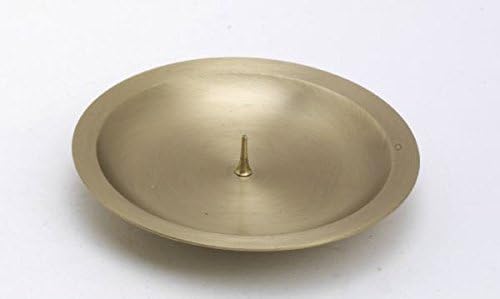 Dekoteller Aus Poliertem Messing (gold) Mit Dorn – Für Taufkerzen, Ø 10 Cm