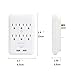 OviiTech Multi-Function Wall Mount Adapter, Surge Protector Charging Station, Dual 3.1AMP USB Charging Ports,6 AC Socket Outlet Plugs,White