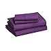 Amazon Basics Lightweight Super Soft, Comfortable Easy Care Microfiber 4 Piece Bed Sheet Set with 14-Inch Deep Pockets, Queen, Plum, Solid