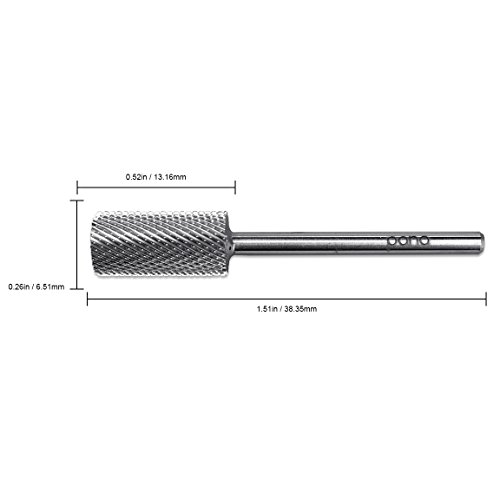 Pana 3/32" Safety Nail Carbide Bit - Silver Large Barrel Head (Grit: Medium - M) for Electric Dremel Drill Machine