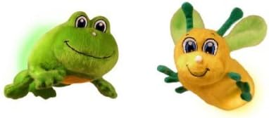 Set of 2 Bedtime Tailz Small Frog &amp; Small Firefly Night Light in Reusable Bug Jar