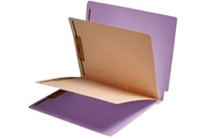 COLORTRIEVE Lavender Classification Folders - 2 Dividers, 6 Top Fasteners, 3/4" Expansion, End Tab, Box of 25
