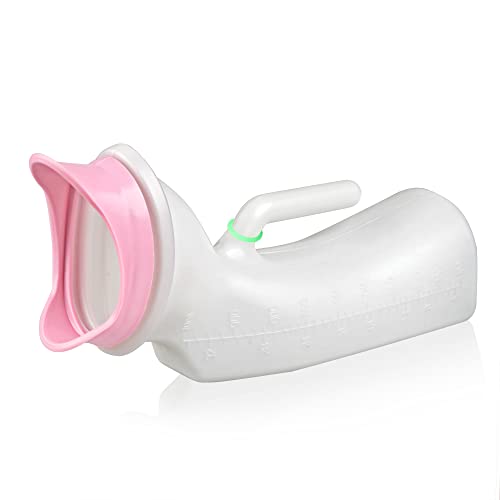 MINIVON Portable Female Urinal for Women and Elderly, Urination Device Glow in The Dark, Contoured Urinal Bottle for Urine Collection, Pee Bottles for Hospita