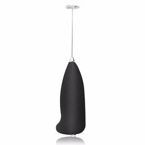 ShineBlue Handheld Electric Milk Frother Wand Foam Maker for Expresso Coffee Latte Cappuccino (Black)
