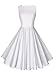 Anni Coco® Women's 1950s Hepburn Vintage Swing Dresses White Medium