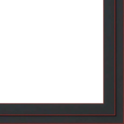 18x24 Black Two-Step Wood Frame w/ a Red Accent - 'Pinstripe' Thin - Great for Posters, Photos, Art Prints, Mirror, Chalk Boards, Cork Boards and Marker Boards
