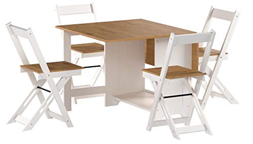 Seconique Santos Butterfly Folding Dining Set, Grey, Grey & Pine
