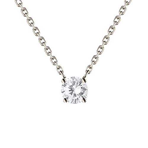 LQANG Single Rhinestone Necklace Crystal Threader Choker Collarbone Chain Clavicle Necklace Women Girls Wedding Bridal Holiday Chandelier Pendants Dangle Charms Jewelry Silver Plated