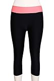 ZKESS Women Plus Size Capri Pants Swim Legging Tankini Shorts Capris Swimsuit X-Large Size Black