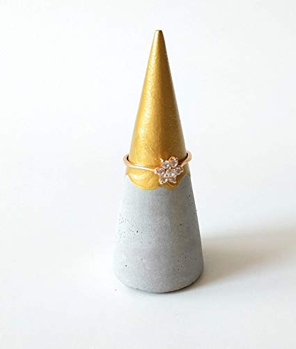 Set of 3 Concrete Ring Cones for Jewelry Storage and Organization