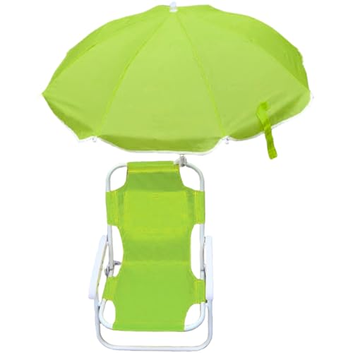 Xoeryoy Kids Beach Chair with Umbrella Foldable & Detachable Beach Chair with Canopy, Lightweight and Sturdy Outdoor Seat for Camping, Travel, Lawn, Green #