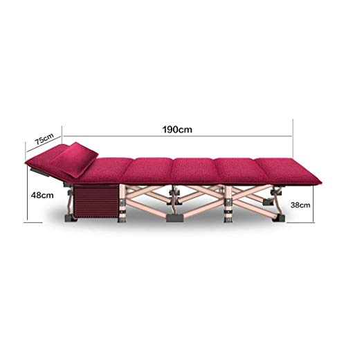 Portable Cot Camping Hammocks & Loungers Folding Camp Bed& Mattress Sets Pillow,PC Side Pocket, Breathable Oxford Cloth, Metal Structure,PE Bed Foot, Load Bearing 400 Kg, 190X75X41CM cots