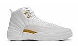 Air 12 Retro Kids White/Gold OVO White Leather Basketball Shoes(Boy and Girsl)