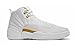 Air 12 Retro Kids White/Gold OVO White Leather Basketball Shoes(Boy and Girsl)