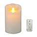 Flameless Parraffin Wax Candle with Remote & Timer,3.5-Inch by 5-Inch Pillar Candle with Moving Wick, Ivory