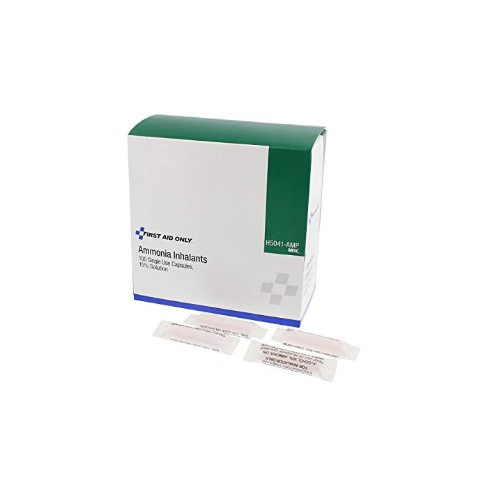 First Aid Only H5041-AMP Ammonia Inhalant Ampoules, 100/Box