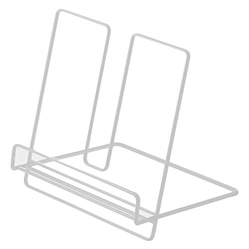 Book Stand Eco Friendly Iron Wire Students Stationery Practical Kitchen Rest Rack Baking Tool Cookbook Stand Storage Hands Free Durable Desktop Home(White) - Thumbnail 3