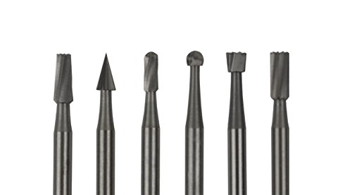 6 Piece Detailer's Wax Bur Kit - Round Helix Detailing Waxworking Plastic Jewelry Making Bur Set w/ 3/32" Shanks