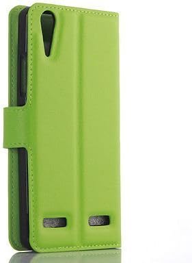 Genreic Wallet Leather Phone Flip Case Cover for Lenovo A6010 /A6000 PLUS (green)