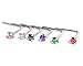 Nose Rings 6 Pack Set of L-Shaped 20g Cubic Zirconia 2mm Surgical Grade 316L Steel Rings