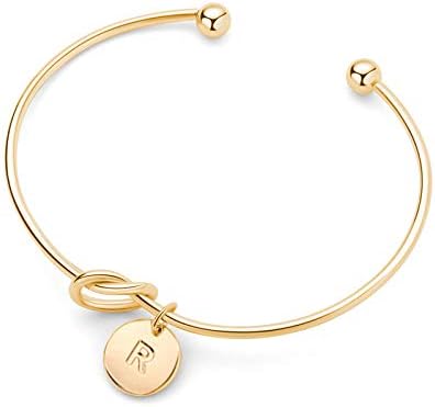 Women Gold Bracelet with R letter 