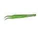 Yaogong Stainless Steel Slant Tips Pointed And Curved Tweezer (Green) 2 Pieces Set Both For Eyebrow Hari, Facial Hair Removal and Phone Repairing1.8MM Thickness