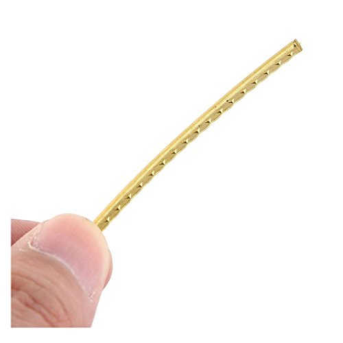 Timiy 24Pcs Brass 2.4Inch/60mm Frets for Strat Acoustic Classical Guitar Fingerboard Fret Wire Gold Tone