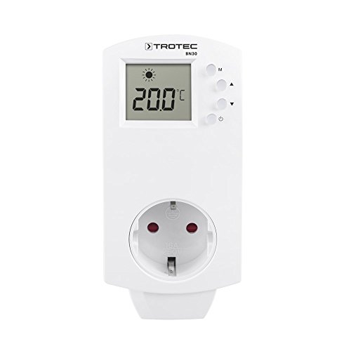 TROTEC BN30 Stekkerthermostaat, thermoschakelaar voor infraroodverwarming, kamerthermostaat, 5-30 °C