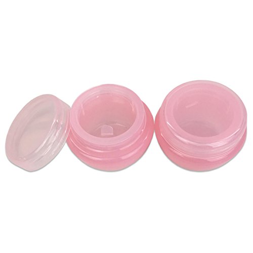 Beauticom 48 Pieces 10G/10ML High Quality Pink Frosted Container Jars with Inner Liner for Hoemmade Moisturizers, Lotions, Skin Care Products - BPA Free
