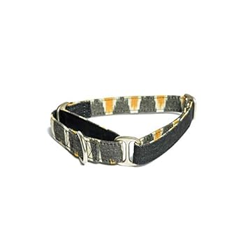PetWale Black Denim Dog Martingale Collar - (Size : Medium)