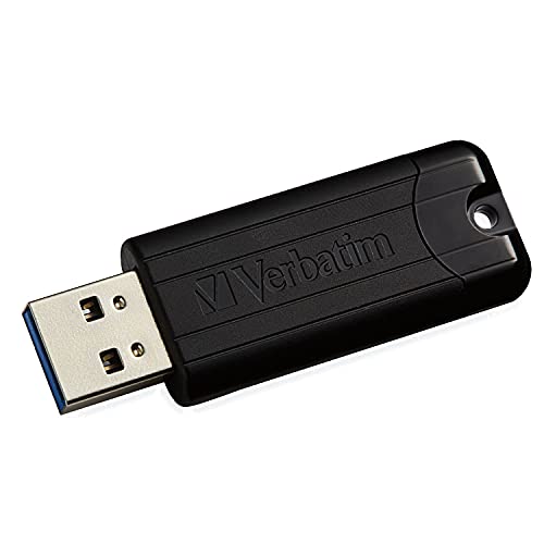 Verbatim PinStripe USB-Stick - 16 GB - High-Speed 3.0-Schnittstelle, externer Speicherstick mit Schiebefunktion - schwarz