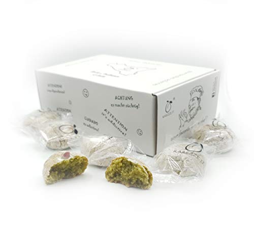 RAREZZE - Paste di mandorla siciliana al PISTACCHIO, produzione ARTIGIANALE, preparate ALL'ORDINE in monoporzione. Confezione regalo decorata (gr.400). RAREZZE: la pasticceria tradizionale di Sicilia - immagine 5