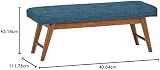 Amazon Basics Modern Padded Upholstered Bench Navy Blue 112 cm view 9