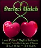 Love Potion: Perfect Match ~ UNscented Pheromone Blend for Men and Women - 1/3 fl.oz. Roll On-Oil