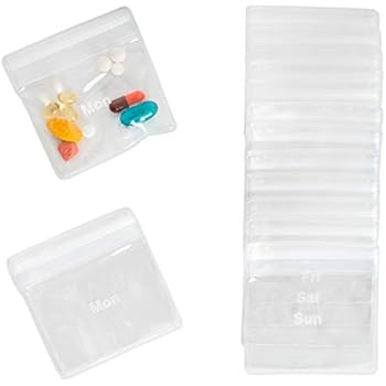 TeloTravel Reusable Pill Pouches for Medicine | (14 Count) 2.75