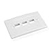 Cable Matters UL Listed 10-Pack 3 Port Keystone Wall Plate (Cat6, Cat5e Ethernet Wall Plate) in White