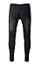 LOSIBUDSA Men's Skinny Slim Fit Straight Ripped Destroyed Distressed Zipper Stretch Knee Patch Denim Pants Jeans Black