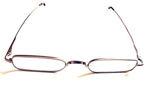 Slim reading glasses easy to carry,stainless steel frame glasses-Strength +3.00 Incl. Case