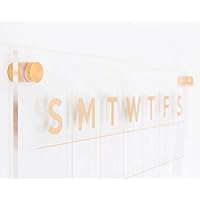 Acrylic Calendar, Champagne Gold Dry Erase Clear Acrylic Monthly Wall Calendar