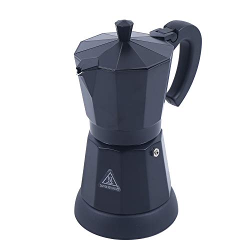 Espressokocher Geeignet Edelstahl Mokkakanne 300ml/ 6 Tassen Espresso Maker Set 220-240V / 50Hz, Aluminium, Schwarz