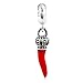Antique Crown Dangle Charm Silver Red Enamel Italian Horn Charm Pendant for European Bracelet