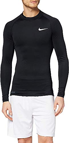 Nike M NP Top LS Tight Mock Long Sleeved t-Shirt, Hombre, Black/White, XL-T