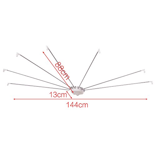 BAOYOUNI Foldable Wall Mounted Shower Curtain Rod Space Saver Stainless
