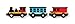 Melissa & Doug Round the Rails Train Rug With 3 Linking Wooden Train Cars (39 x 36 inches)