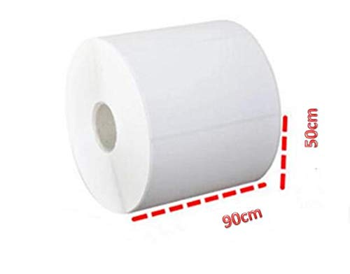 Label Label - White Paper Sticker Label Rolls Barcode Self Adhesive 90 50 Mm 1000 Pcs Roll - Brother Maker Printer Paper Mount Dispenser Roll Post Circle Label Hook Roller Thermal Machine - Thumbnail 4