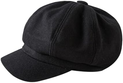 ECYC Women Cotton Blend Berets Solid Plain Octagonal Beret Caps